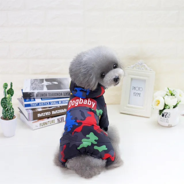 Autumn winter camouflage four legged clothes Red - Shop at LoveMi