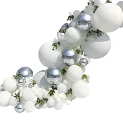 White balloon chain theme set macaron white latex balloon - White - View 1