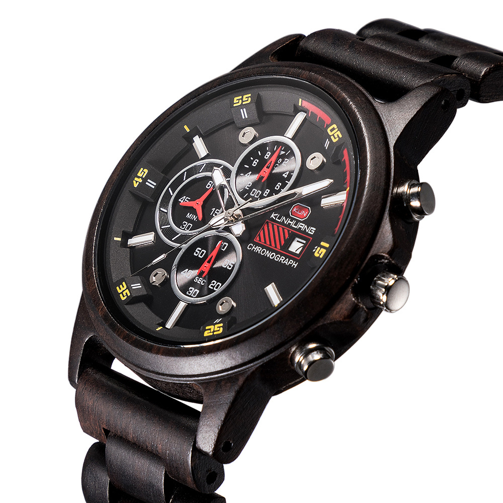 Wooden Men's Multifunction Watch