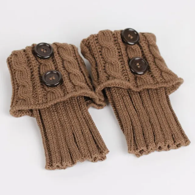 Button twist knit socks Khaki - Shop at LoveMi