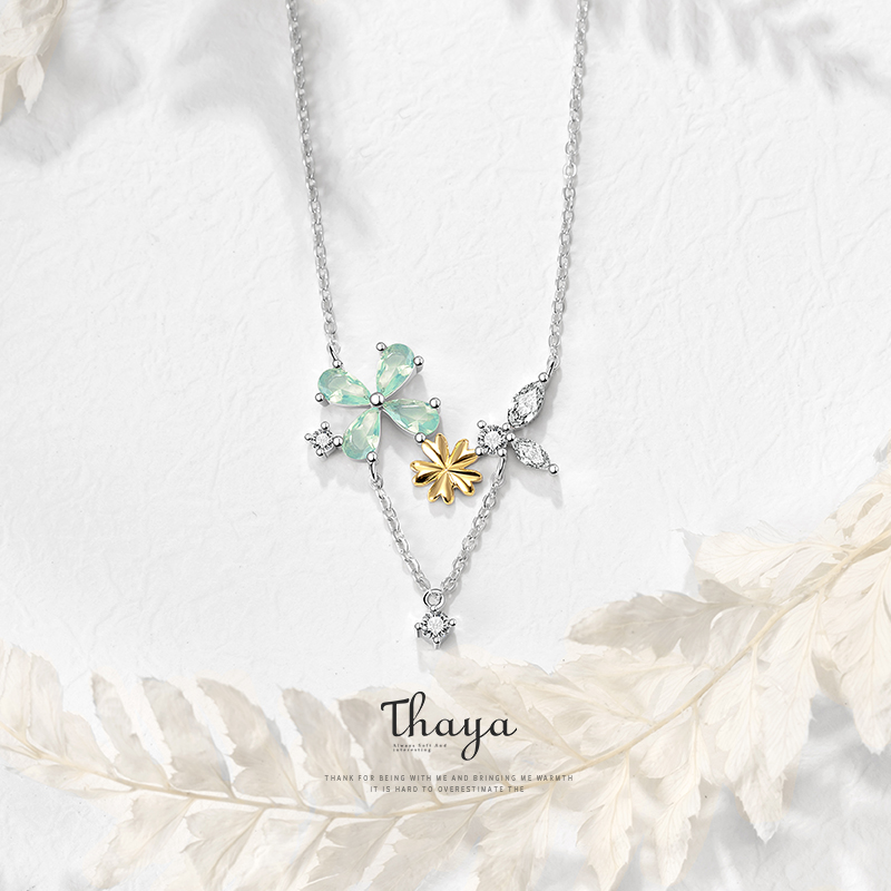 Four-leaf clover small lucky necklace female
