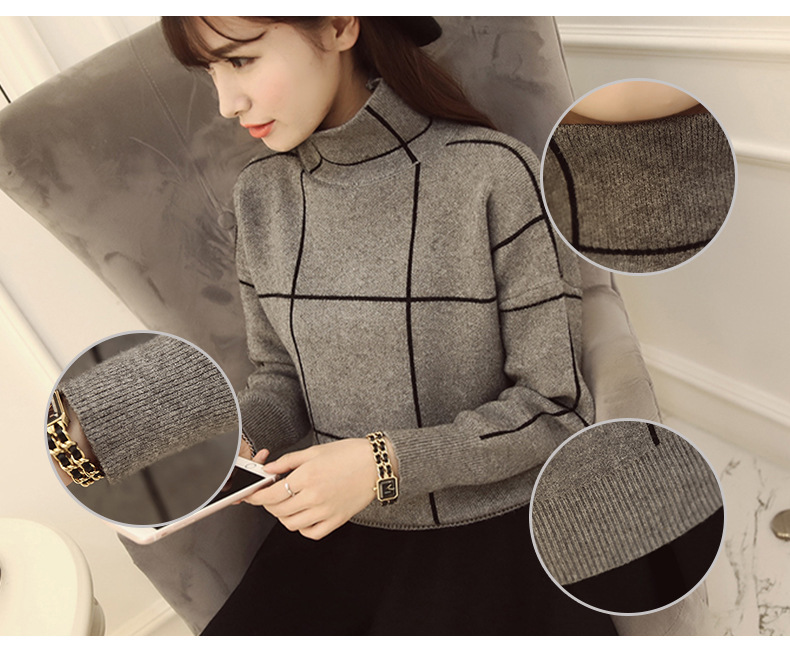 Japanese autumn and winter high collar thick sweater knitted bottoming shirt