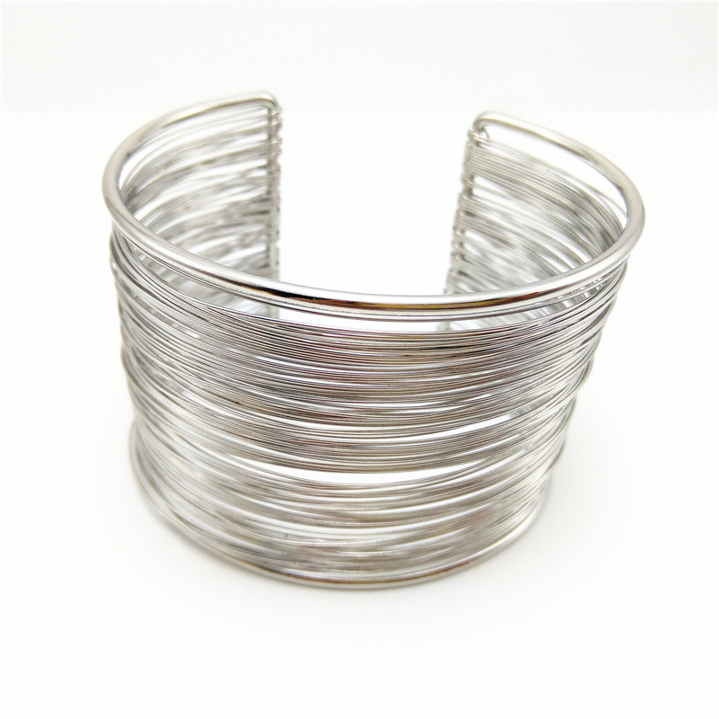 Metal wire smooth aperture cutout bracelet