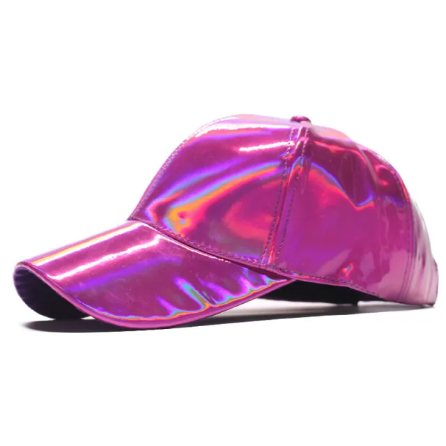 Colorful patent leather baseball cap Rose Red - Shop at LoveMi