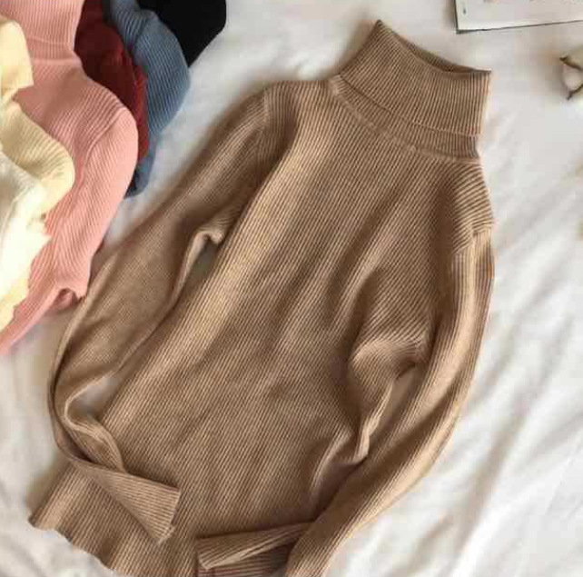 High neck shows thin stretch and underlay