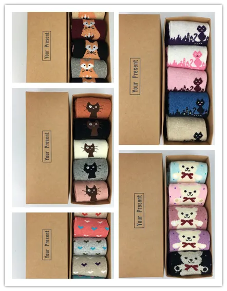 winter cute adault Christmas cotton socks women newyear gift Random 25Pcs - Shop at LoveMi