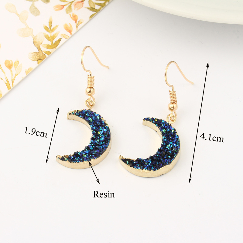 Natural stone moon necklace sweater