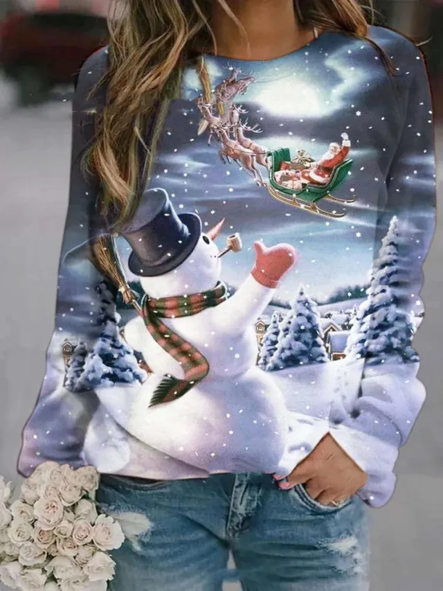 Round neck printed long sleeve hoodie 3Style 3Xl - Shop at LoveMi