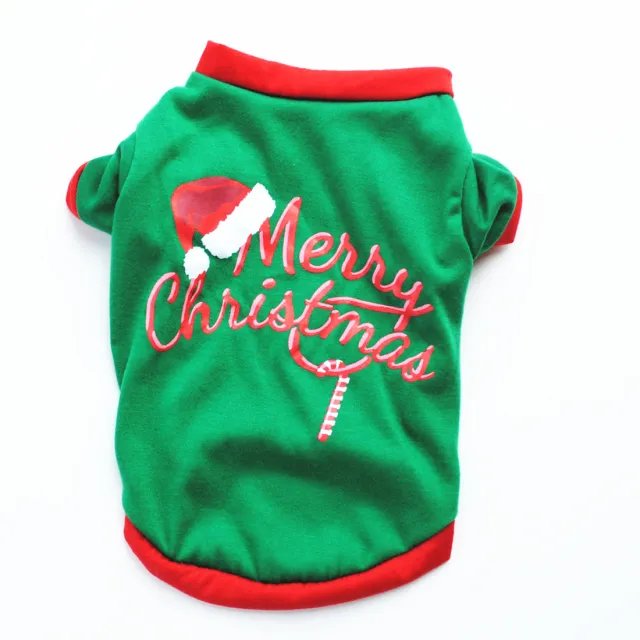 Dog christmas costume t shirt vest Green - Shop at LoveMi