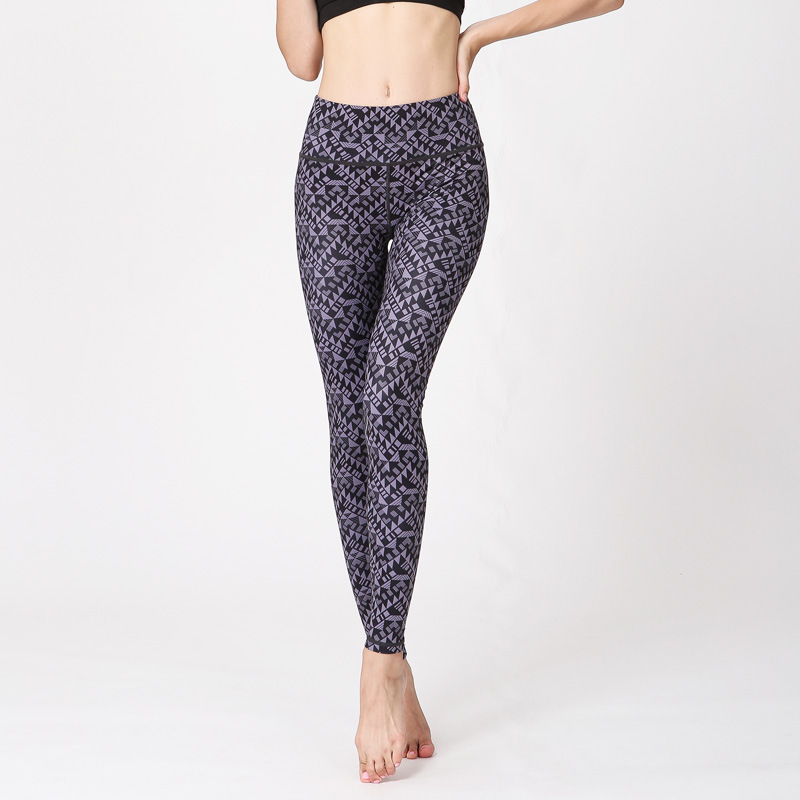 High waist geometric digital print yoga pants 2Style - Shop at LoveMi