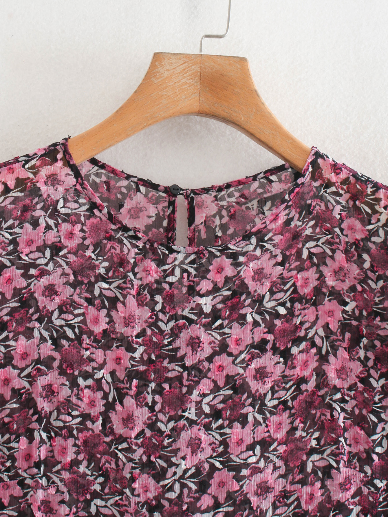 Autumn new style European and American style flower print and receive waist midi dress