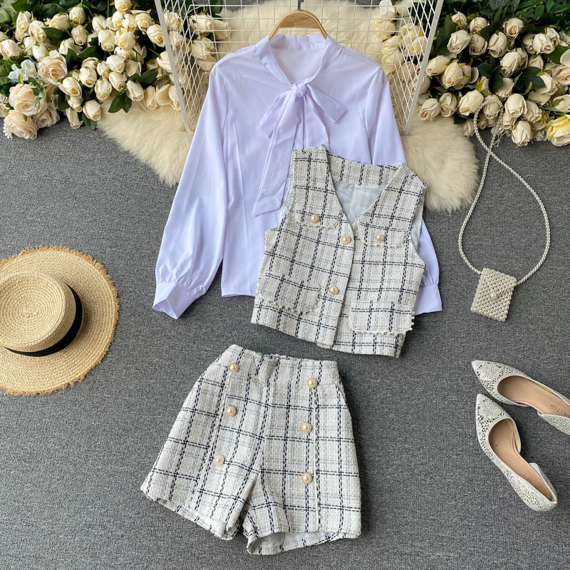 Women's shirt versatile retro Vest Jacket temperament suit