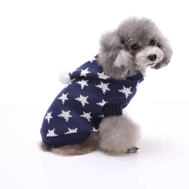 Christmas Warm Soft Pet Clothes Sweater Multiple Styles Bluea - Shop at LoveMi