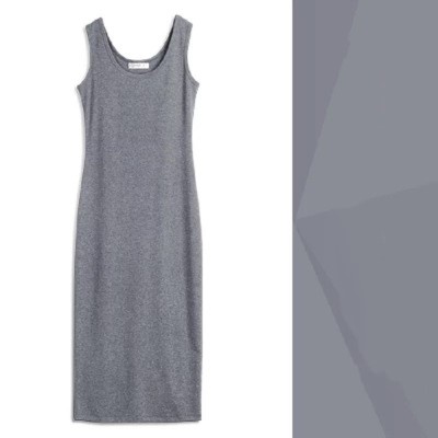 Vest long skirt bottoming mid-length sleeveless dress