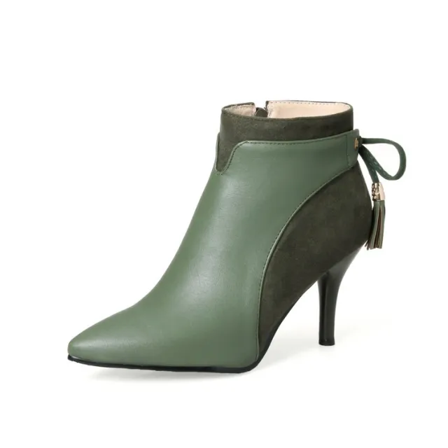Stiletto high heeled bow oversize 32 46 Martin boots Green - Shop at LoveMi