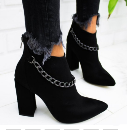 Pointed high heel short boots women autumn and winter