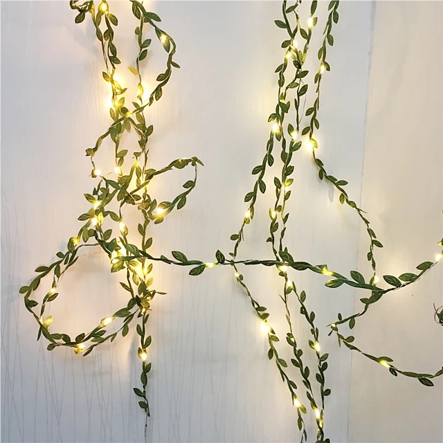 Leaf rattan light string