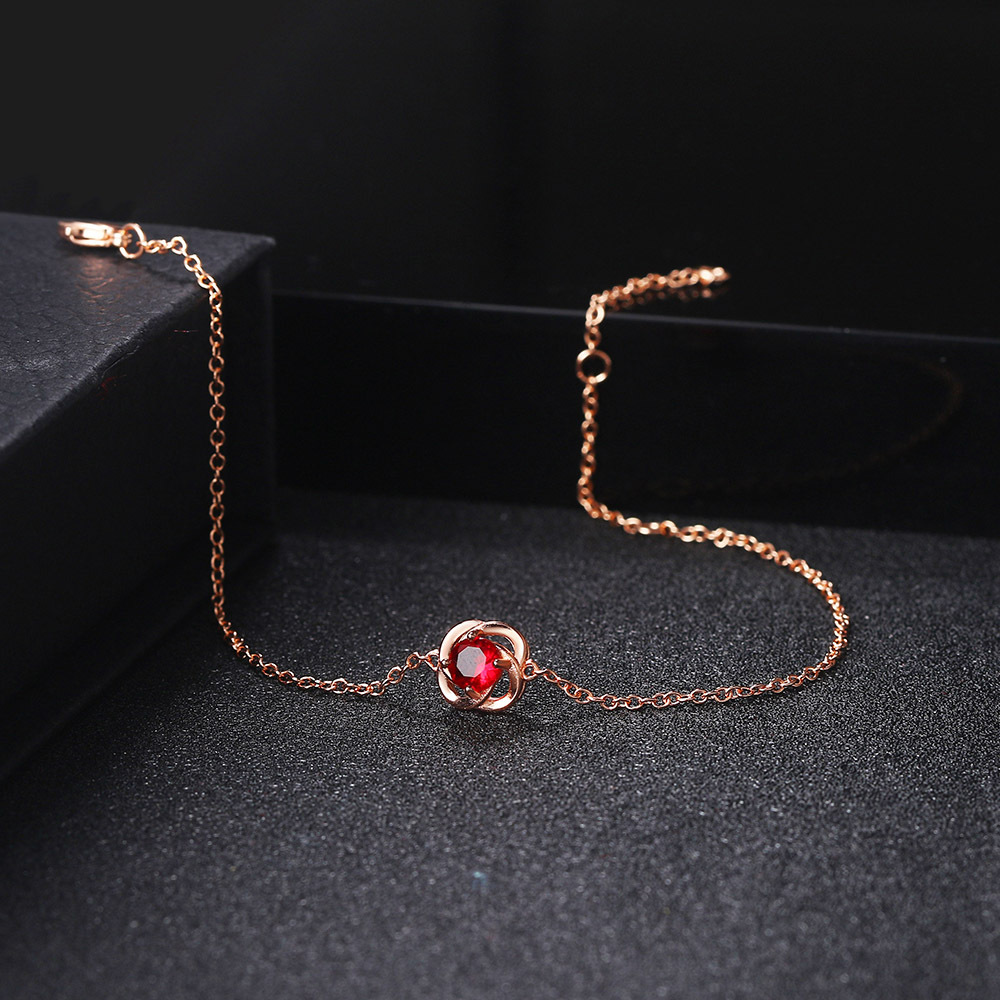 Simple hollow four-leaf clover crystal bracelet women