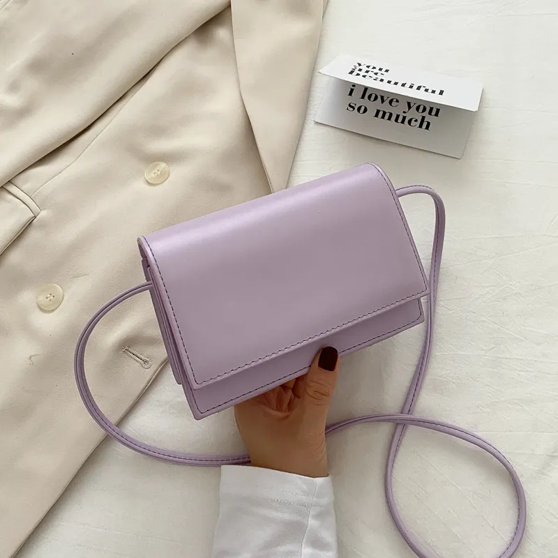 The new fashionable small square bag of is versatile - Purple