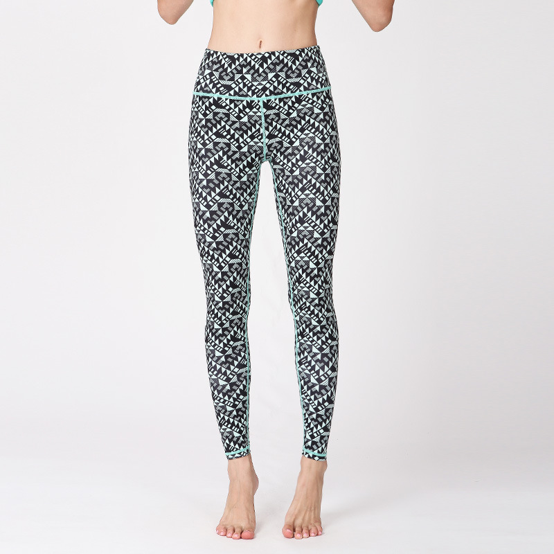 High waist geometric digital print yoga pants 5Style - Shop at LoveMi