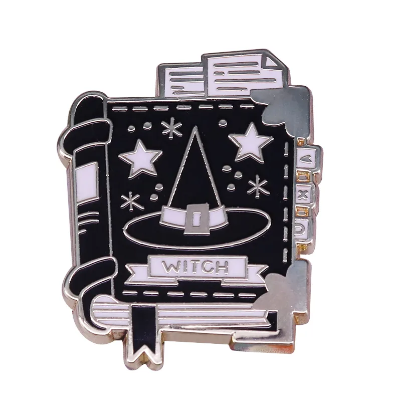 Magical Witch Book Brooch Witchcraft