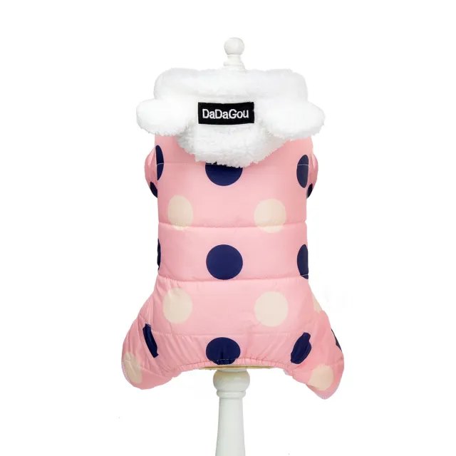 Warm big polka dot four leg cotton coat Pink - Shop at LoveMi