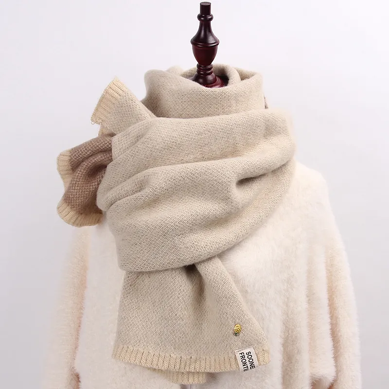 Thick warm scarf shawl - Beige