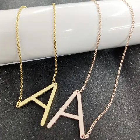 Fabulous Rose Gold Plated Stainless Steel Initial Letter Pendant