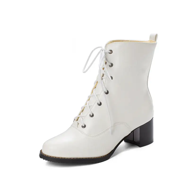 Chunky heel mid-heel low Martin boots