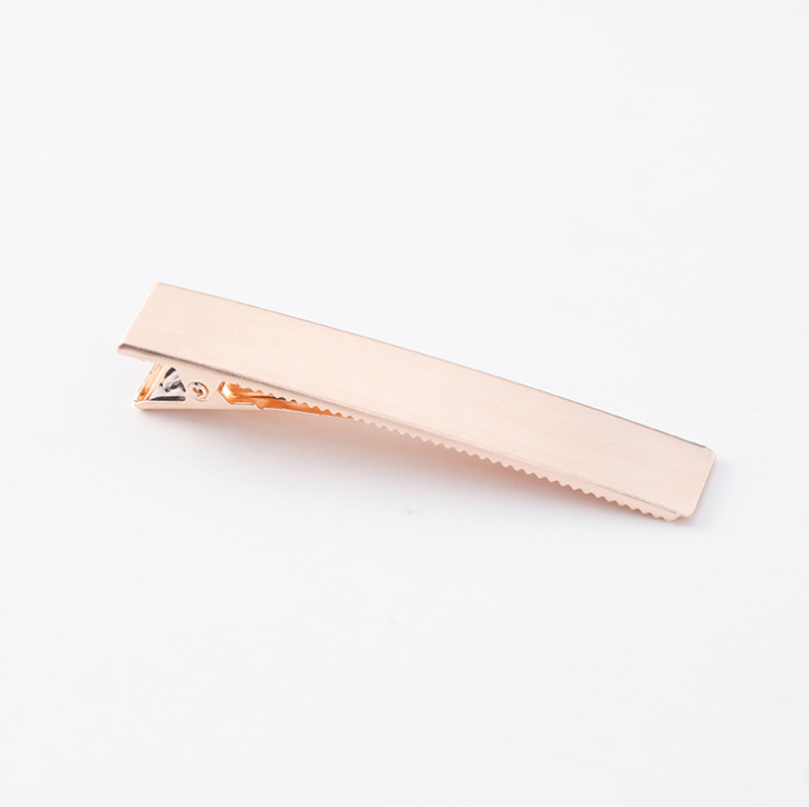 Elegant wild retro matte brushed metal hair clips Duckbill clips bangs clip side headdress B5207C Long Rose Gold - Shop at LoveMi