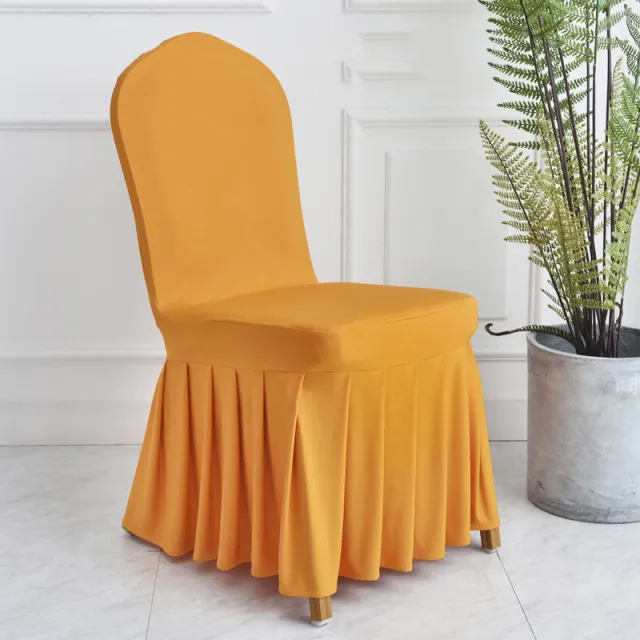 Pleated skirt side dining chair Yellow - Shop at LoveMi
