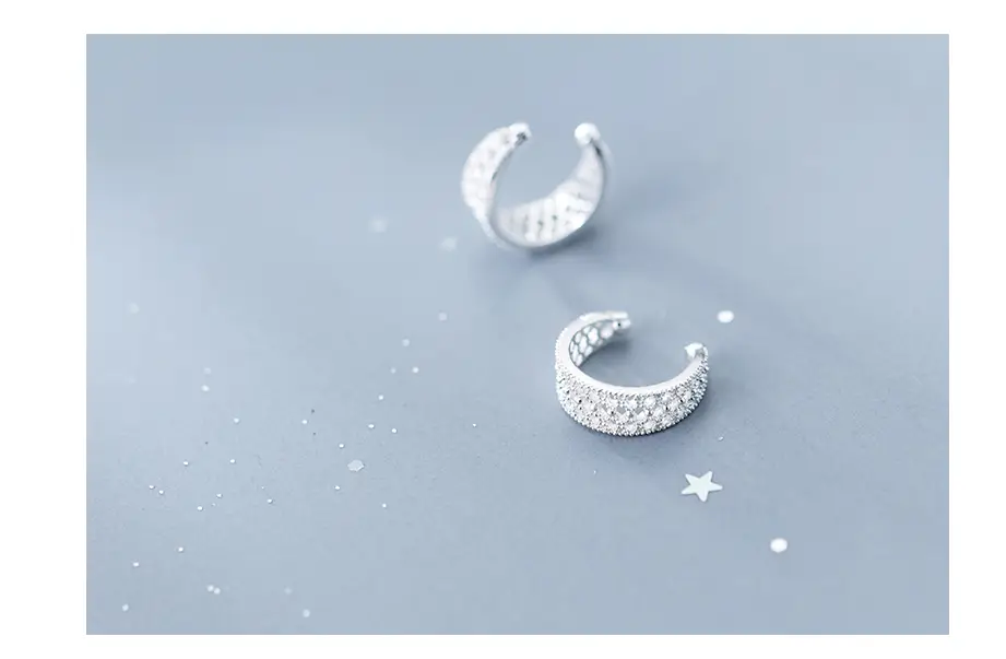 S925 silver earrings curved ear clip