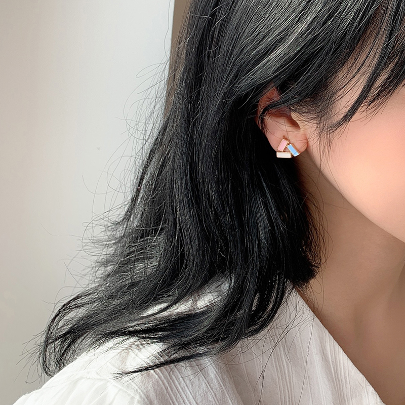 Candy color simple geometric earrings