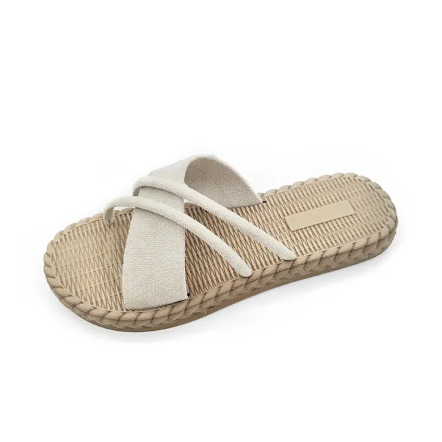 Loafer flat bottom beach shoes Beige - Shop at LoveMi