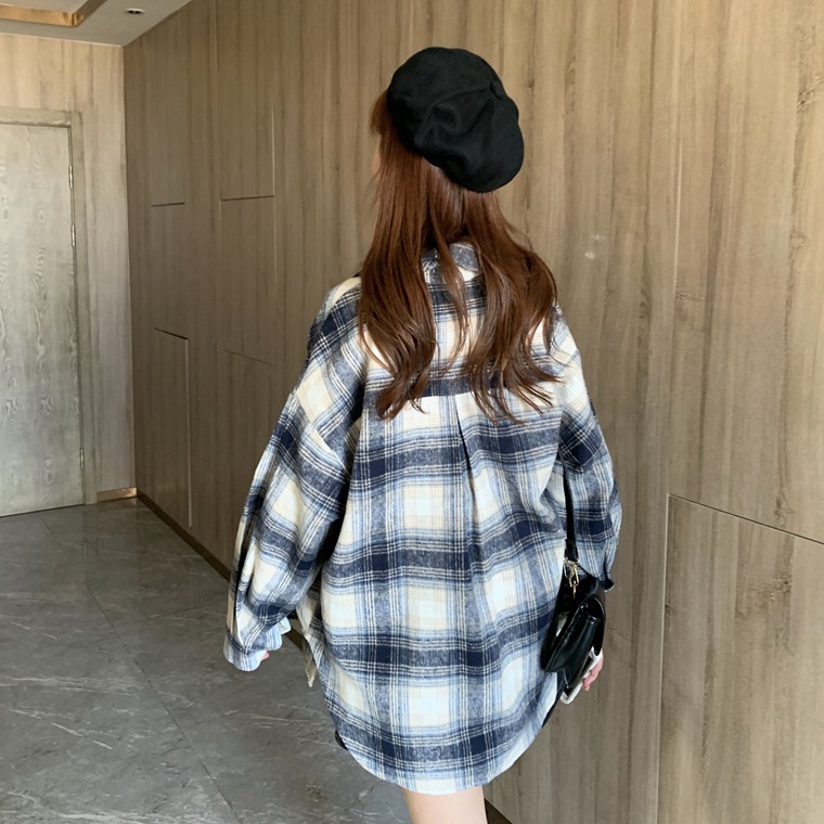 Woolen plaid jacket