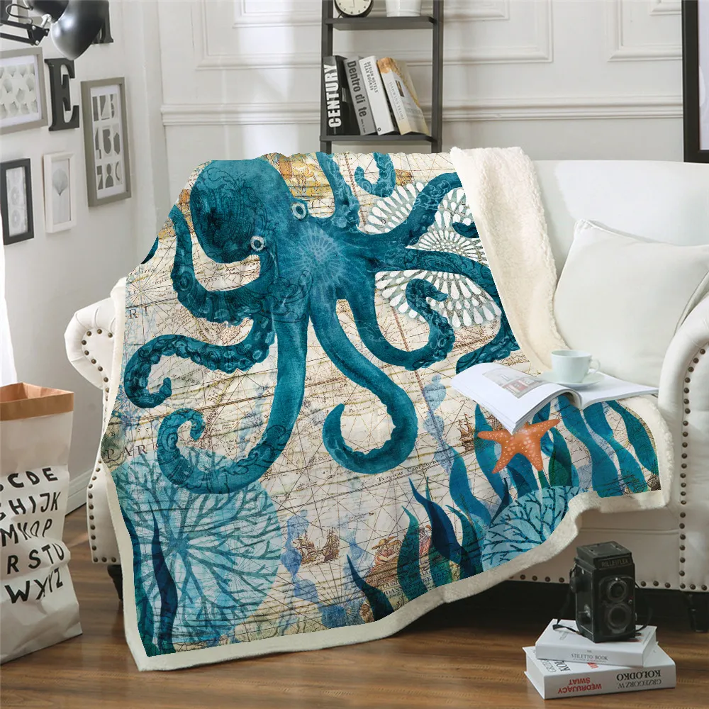 Digital printing comfort cotton wool blanket - 2Style