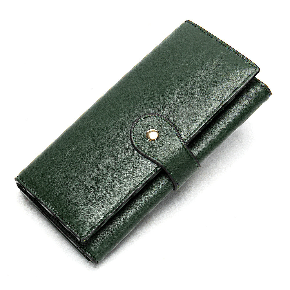 Leather lady antimagnetic RFID wallet Green - Shop at LoveMi