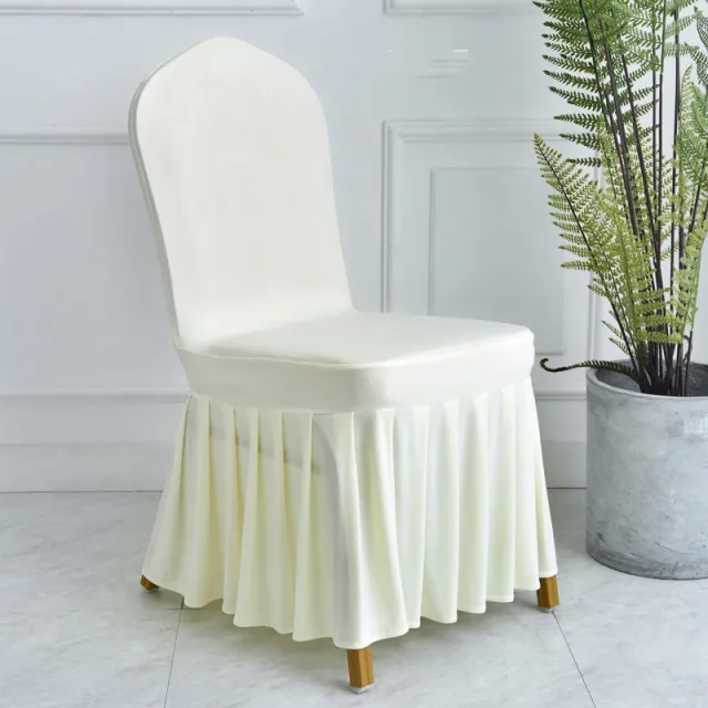 Pleated skirt side dining chair Off White - Shop at LoveMi