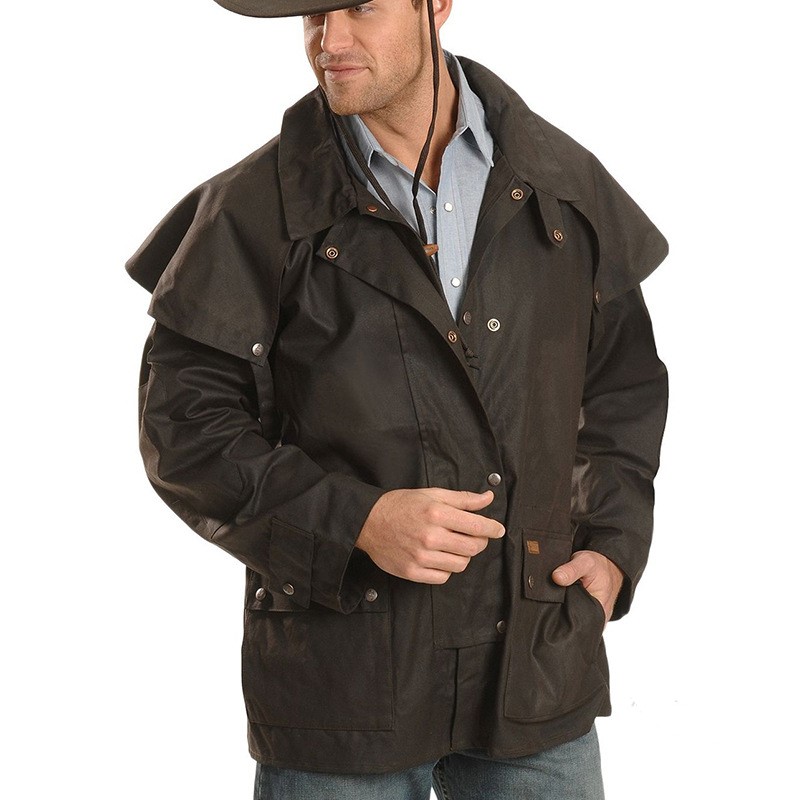 Solid color lapel multi-pocket rivet trench coat fashion