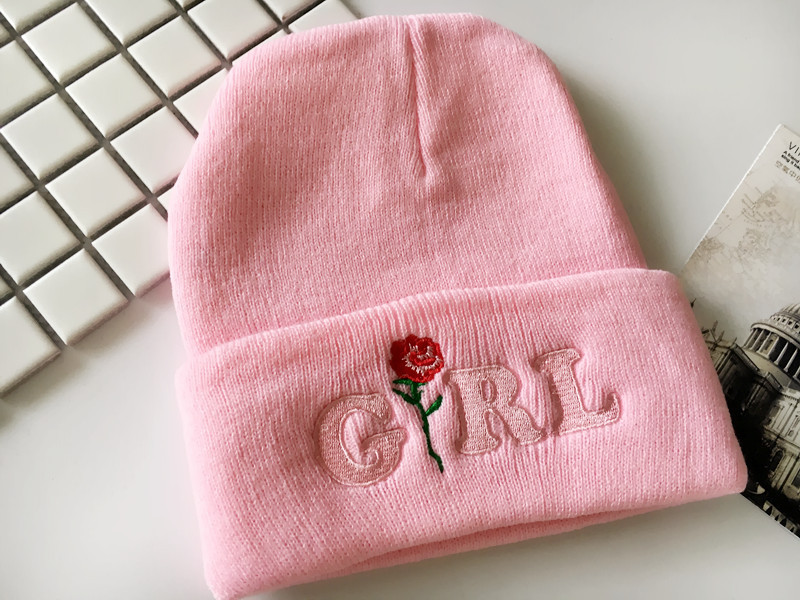 Title 2, Rose embroidery knitted hat