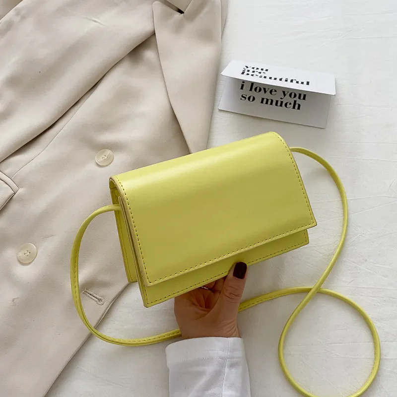 The new fashionable small square bag of is versatile - Yellow