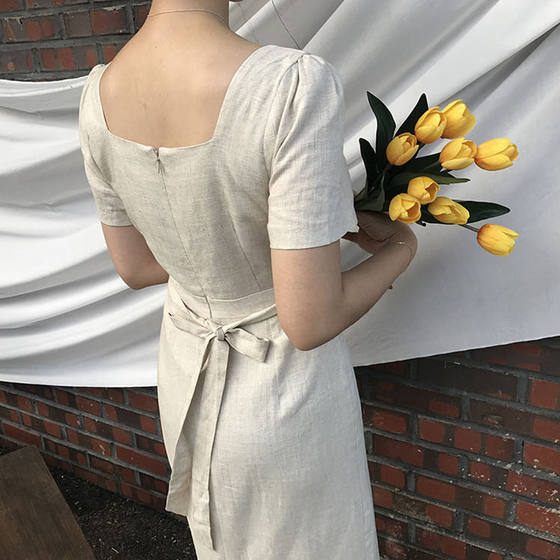 Cotton hemp fishtail skirt