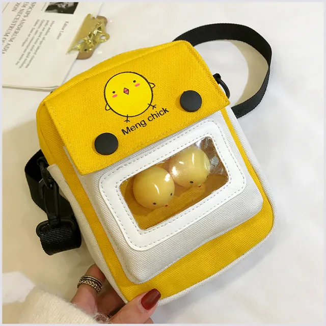 Versatile fashionable canvas bag cross body bag Yellow - Shop at LoveMi