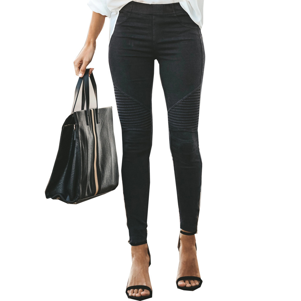 Slim pants pencil pants women's tights elastic Black - Shop at LoveMi