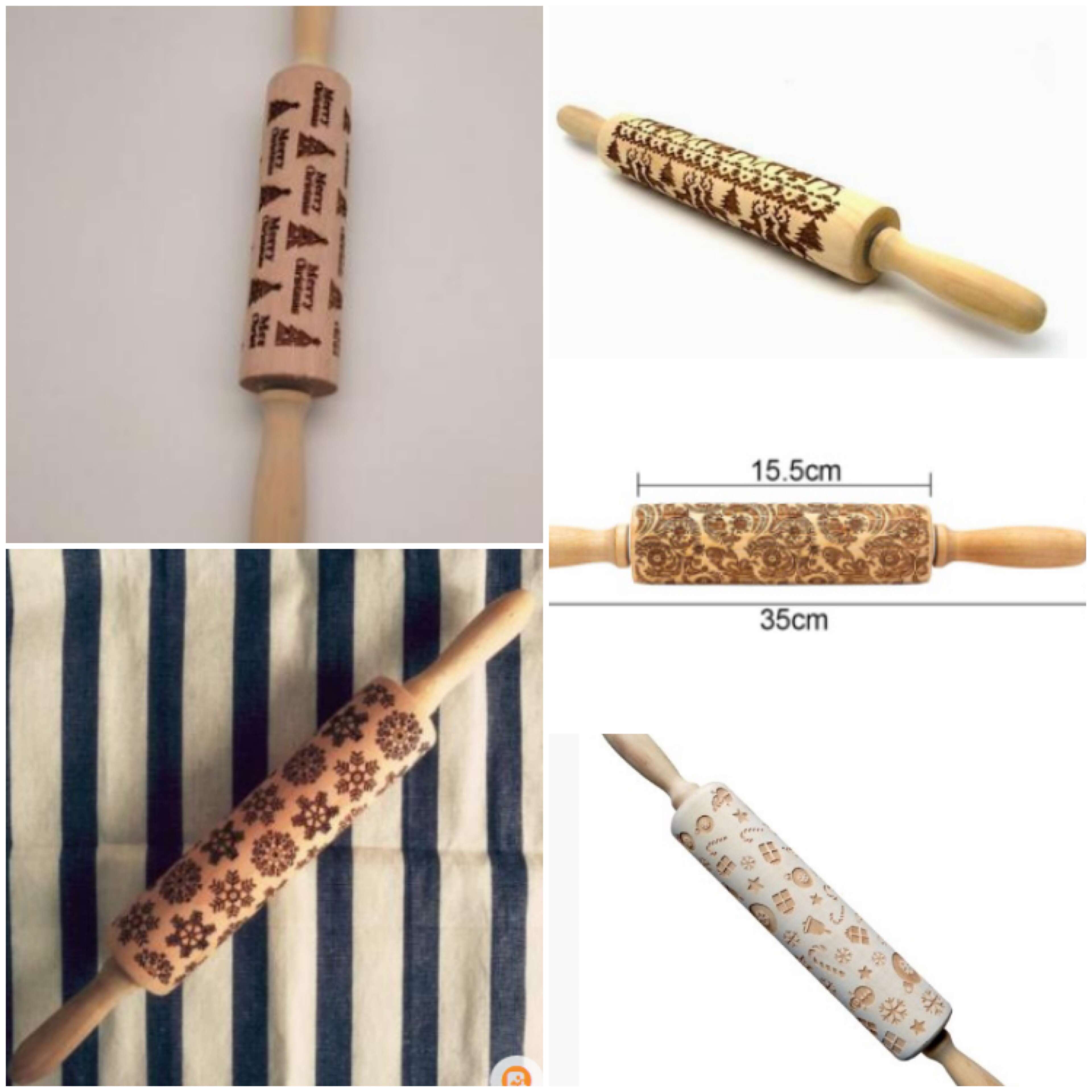 Rolling Pin Christmas Embossing 5Pcs Set - Shop at LoveMi