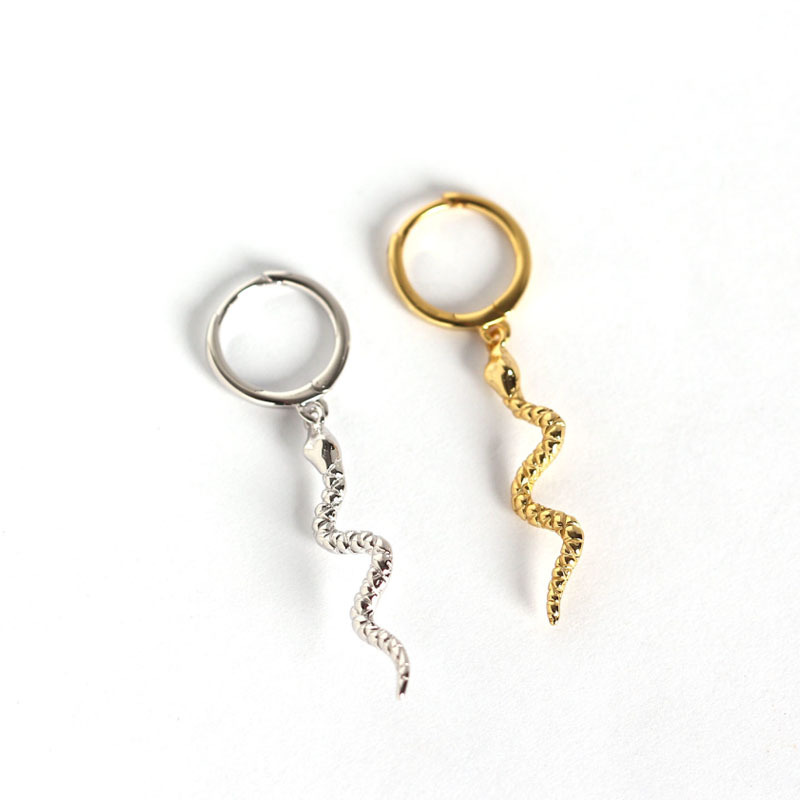 Sterling silver snake-shaped animal all-match earrings