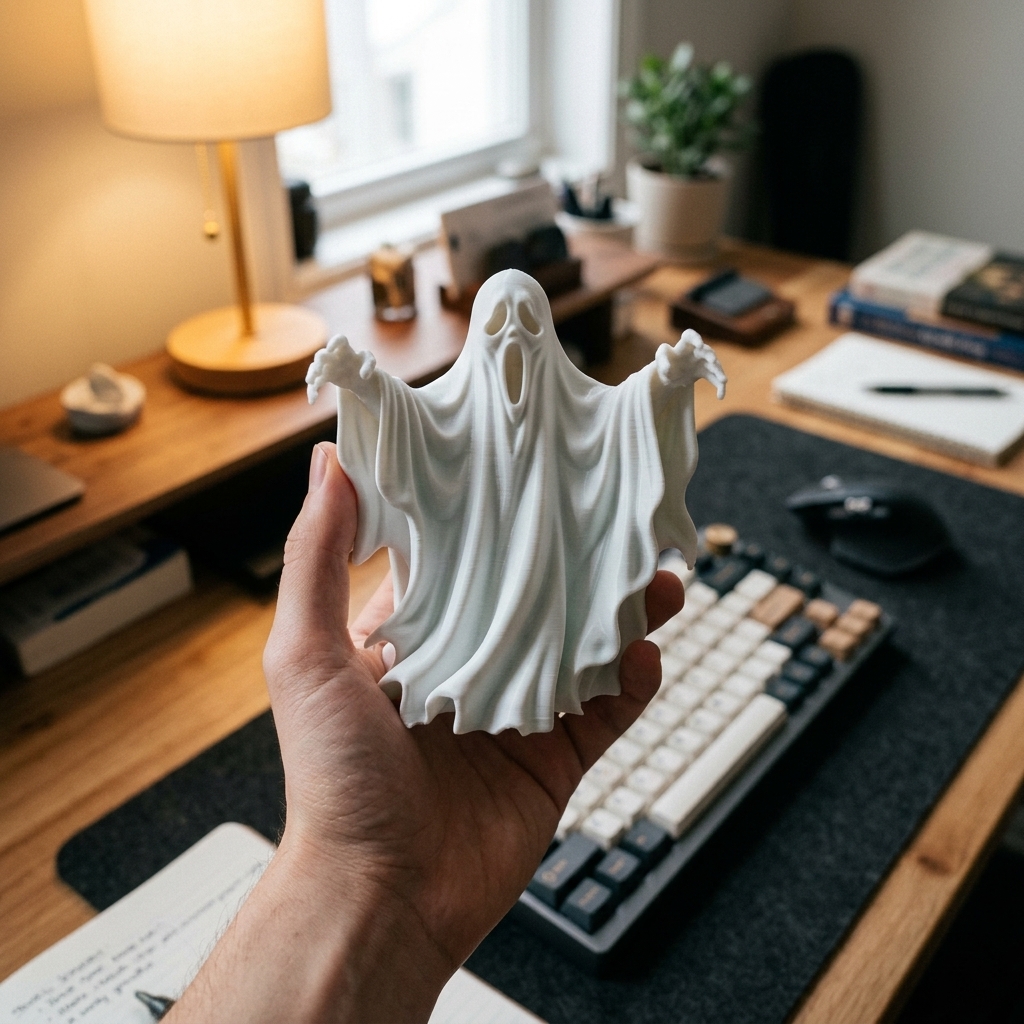 3D Printed Ghost Halloween Decoration, picture 2 of 4