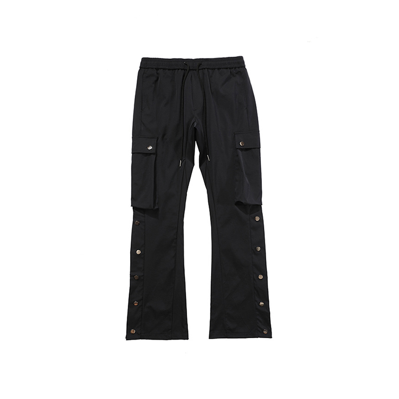 Multi-pocket flared pants