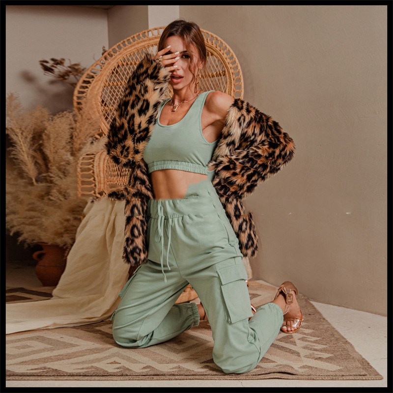 Yoga fitness vest overalls sports two-piece suit