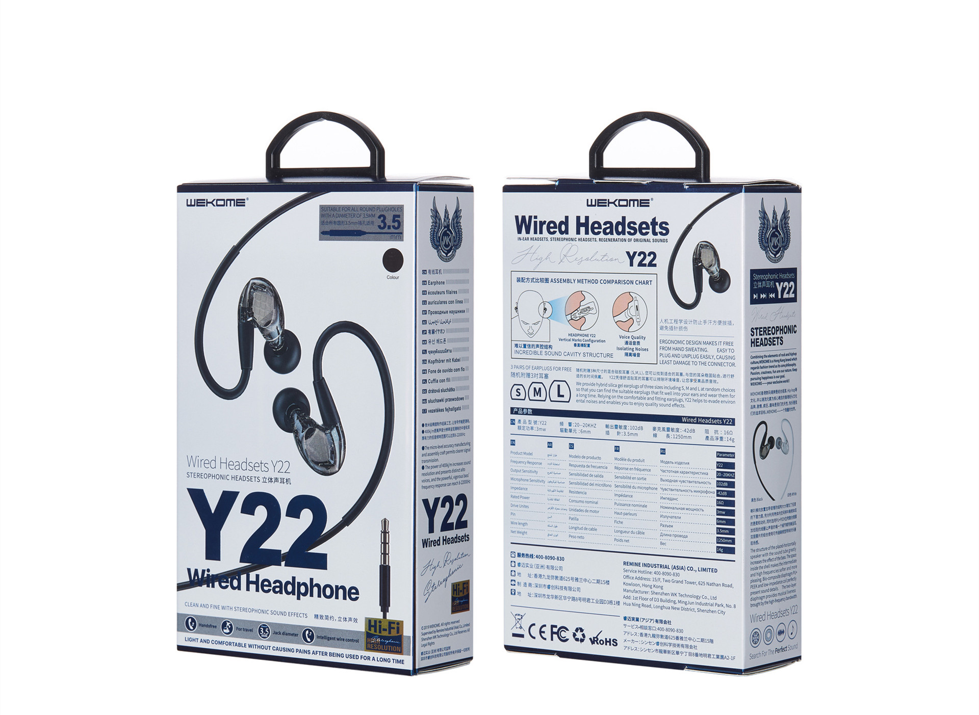 WK Music Earphone Y22 Wire Control In-Ear 3.5mm